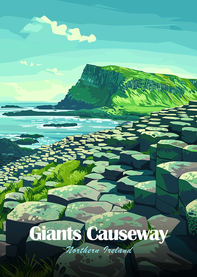 Giant's Causeway, Northern Ireland Illustration