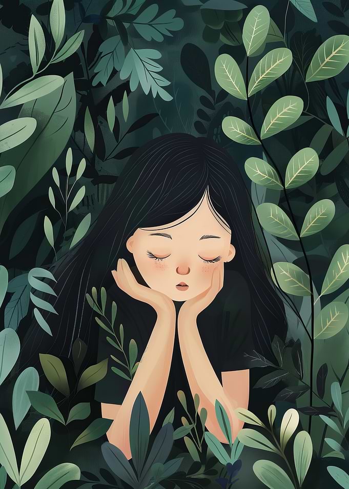 Girl in Greenery