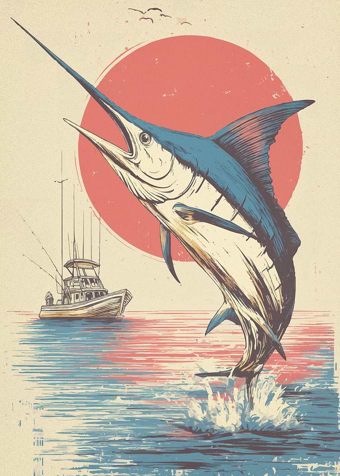 Marlin Leaping Fishing