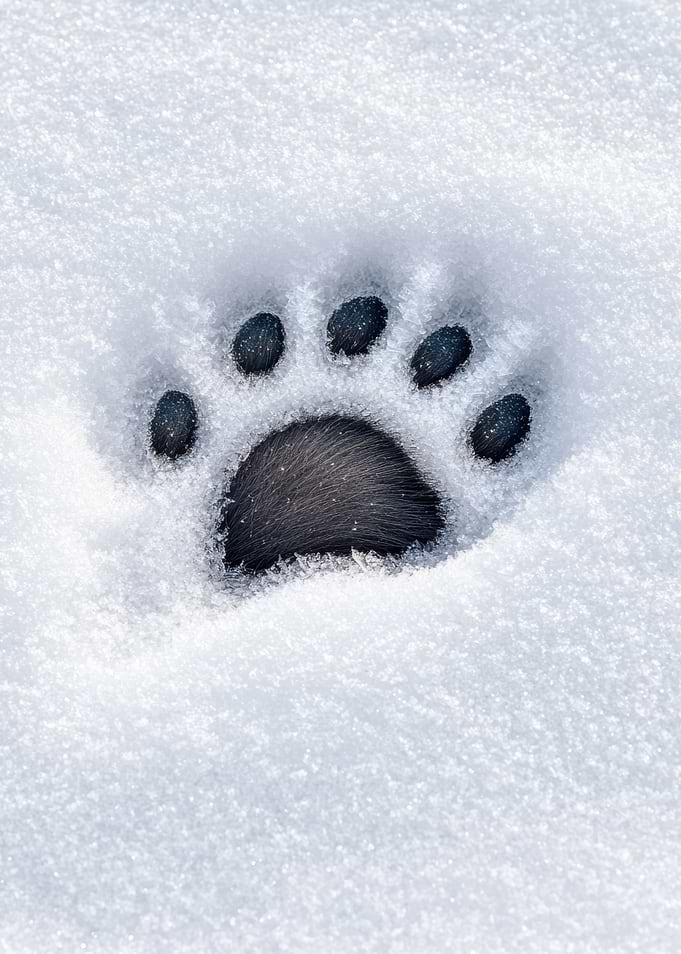 Bear Paw Print in Snow