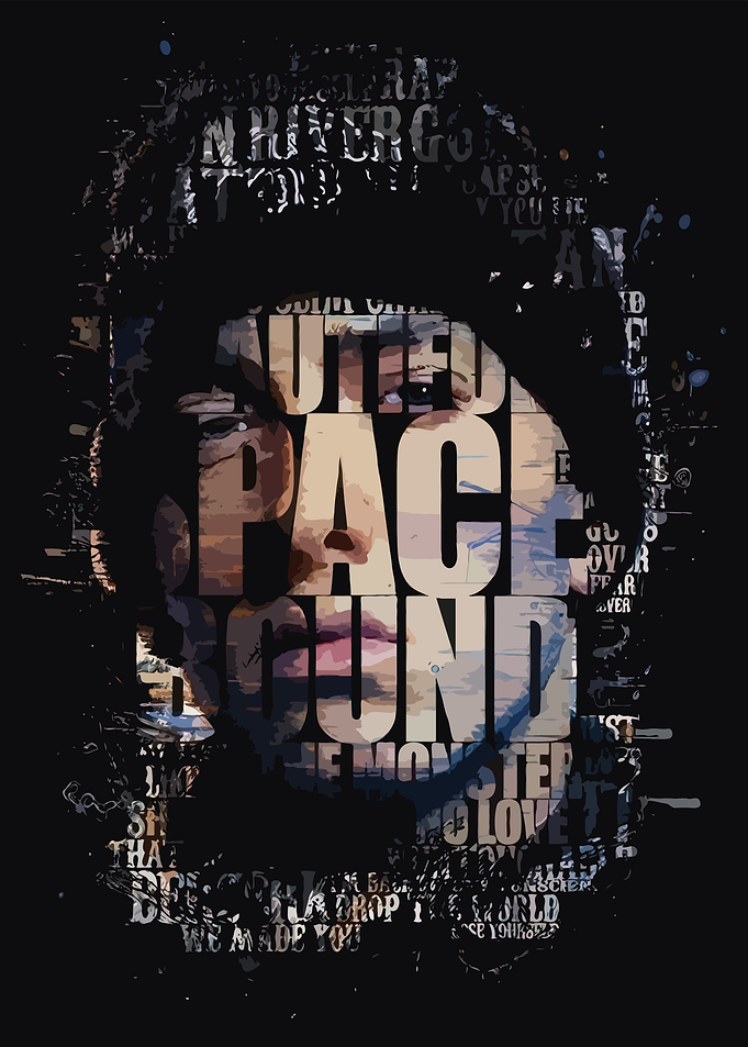 Eminem Portrait with Text Overlay