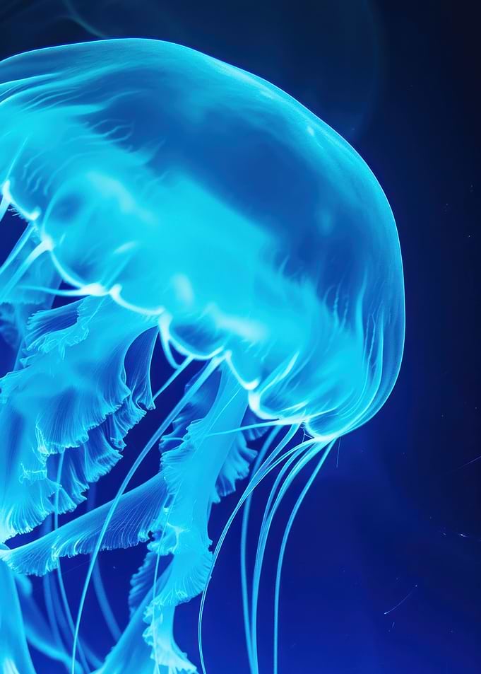Glowing Blue Jellyfish