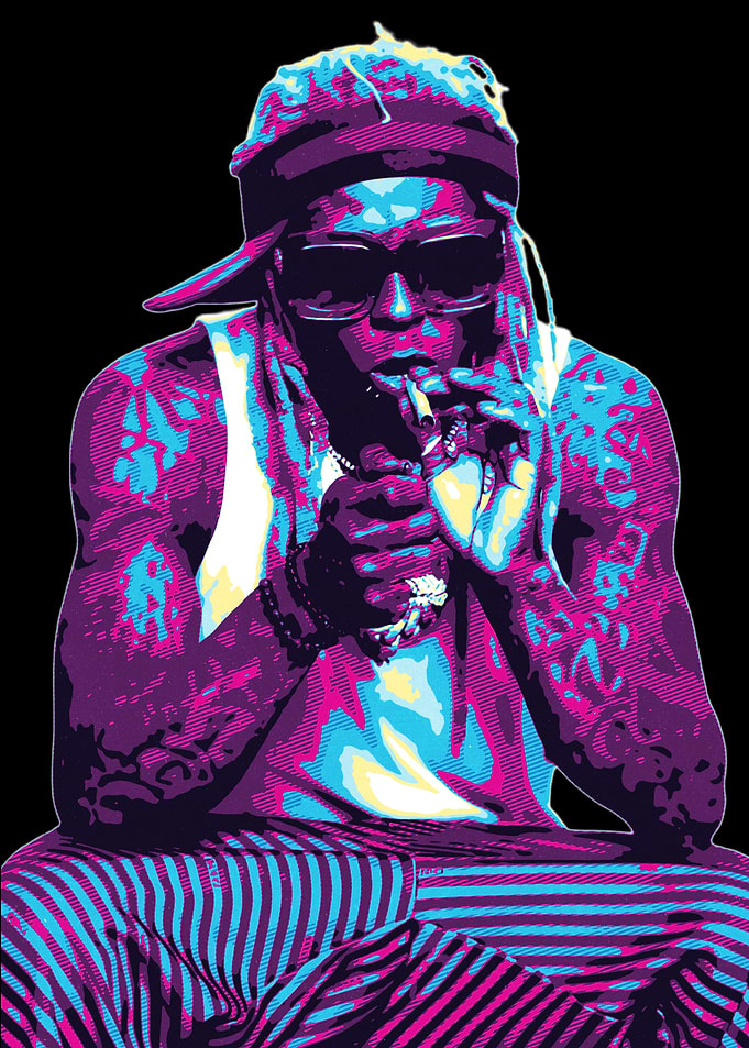 Lil Wayne Smoking Pop Art Portrait