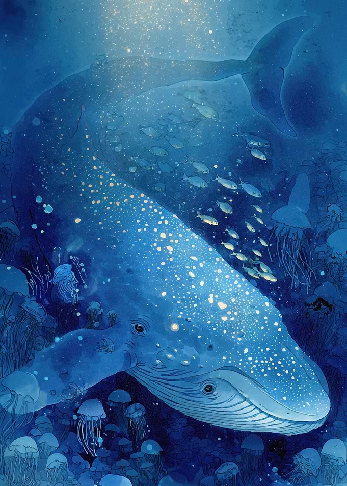 Whale Deep Blue Sea