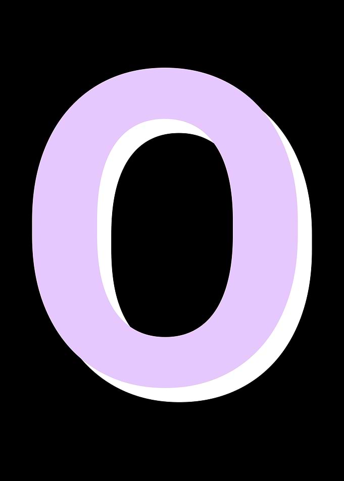 Letter O - Lilac and White