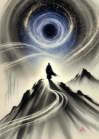 Wandering Monk Before the Cosmic Eye