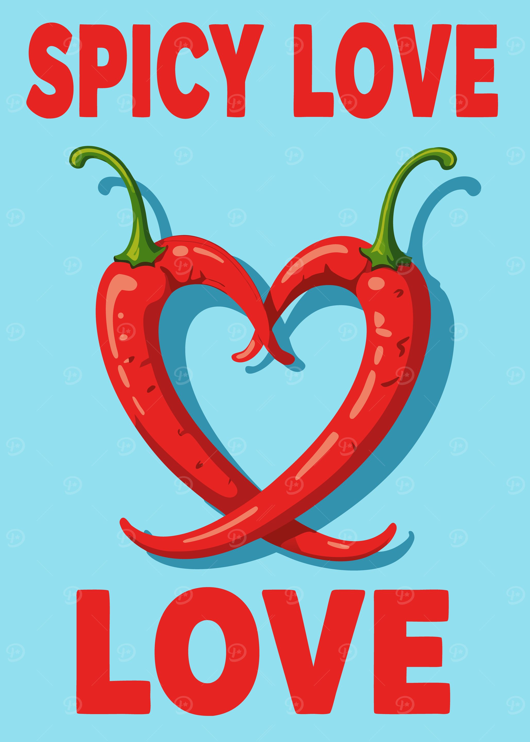 Spicy Love Chili Pepper Heart