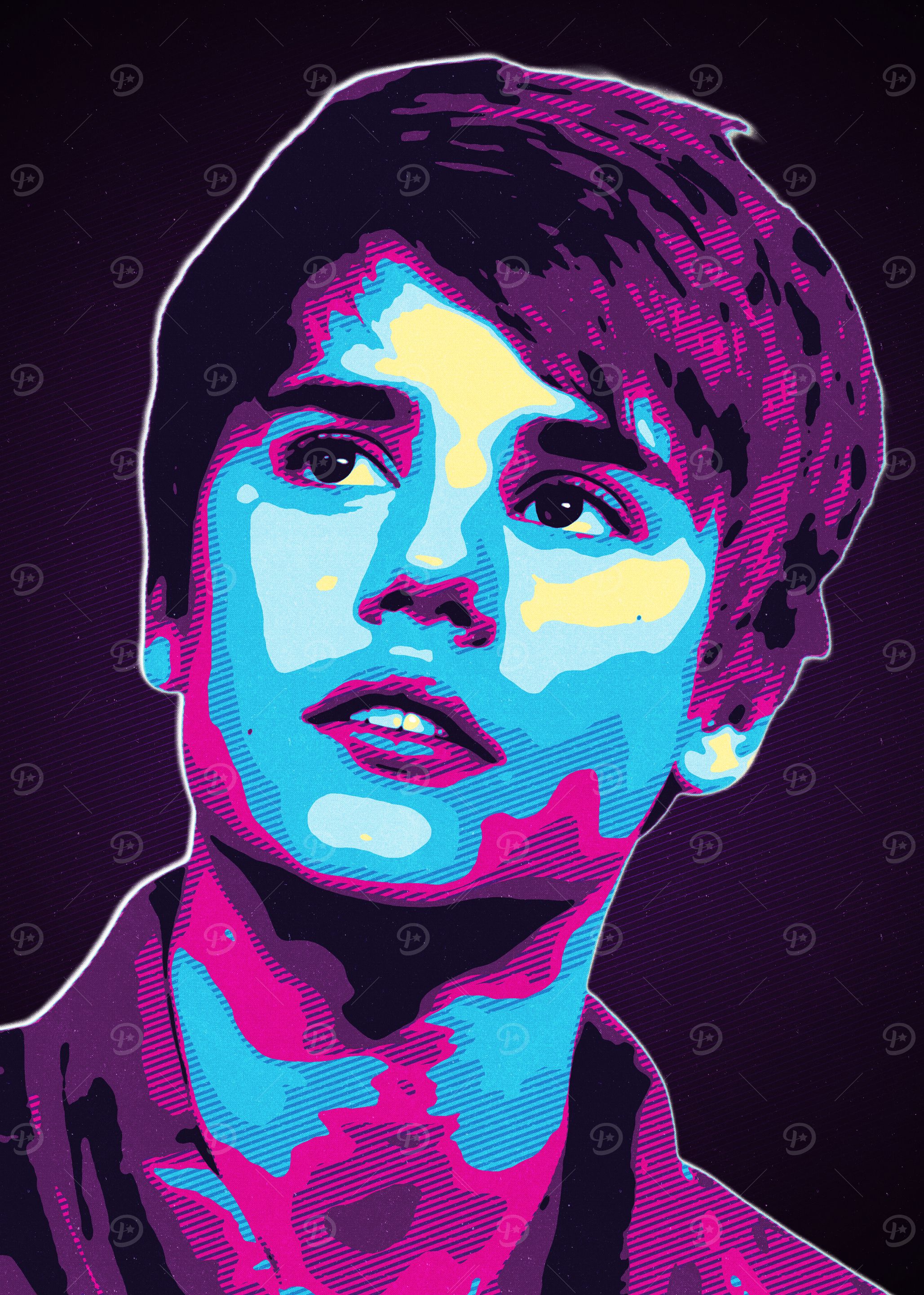 Pop Art Portrait of Young Man