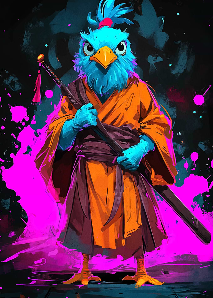 Bird Samurai with Katana
