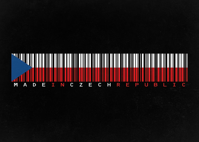 Czech Republic Flag Barcode Art
