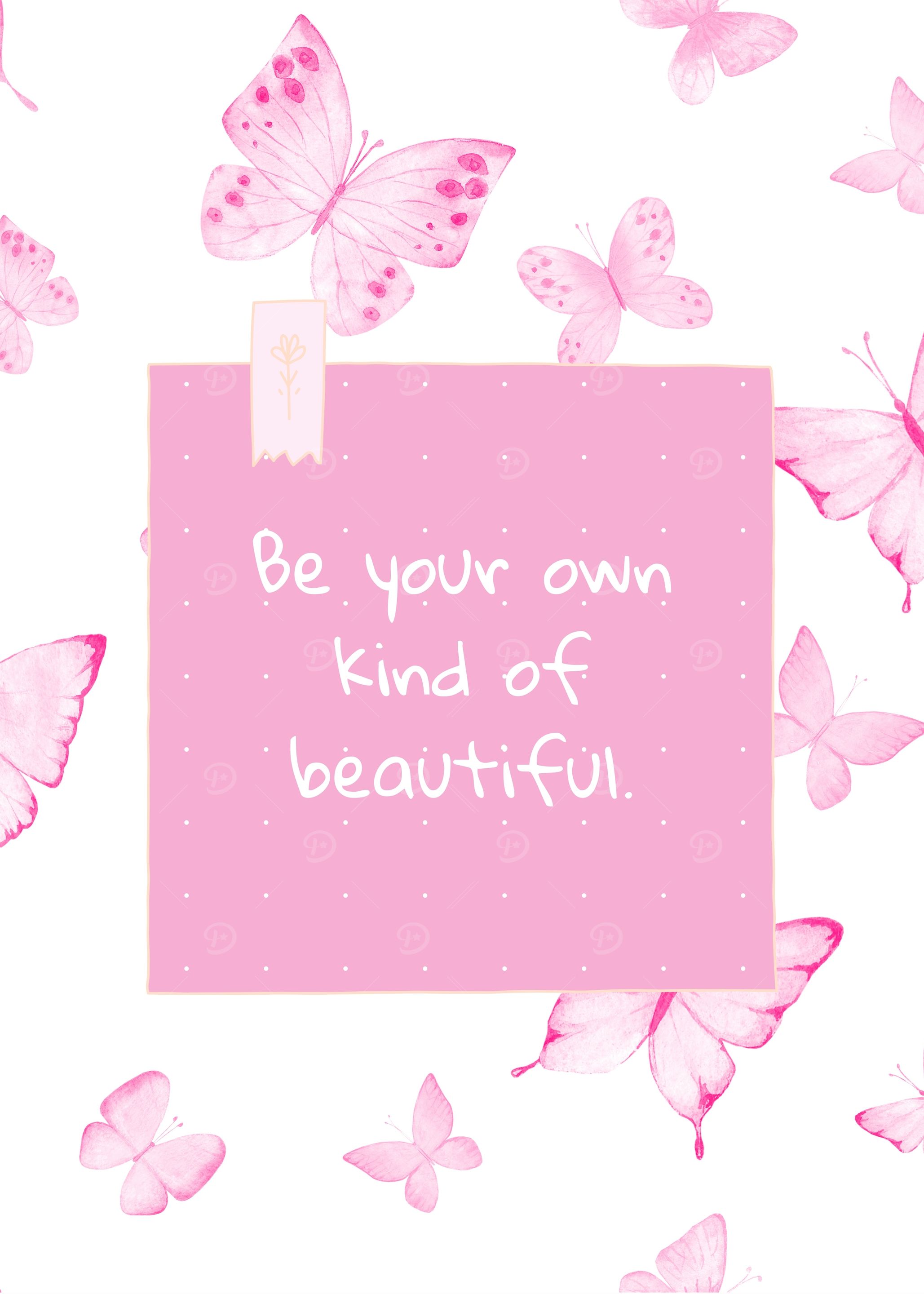 Pink Butterfly Inspirational Quote Art