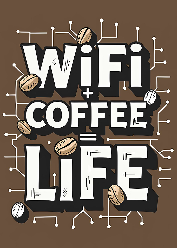 Wifi Coffee Life Graphic