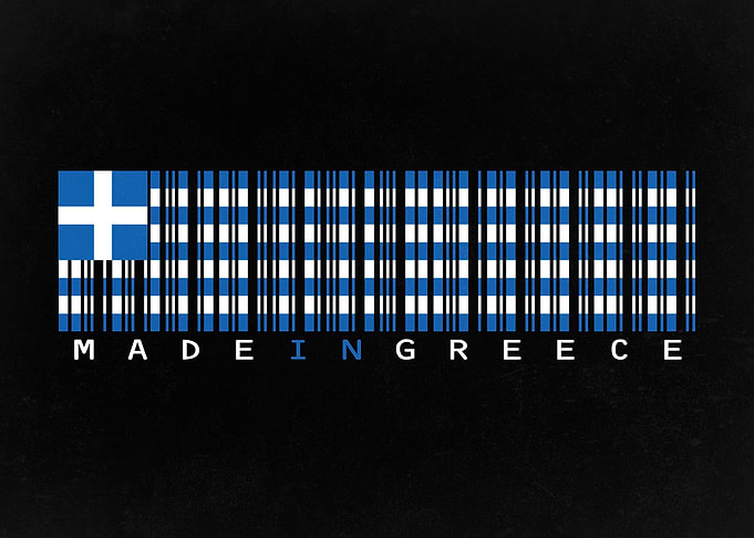 Made in Greece Barcode Flag