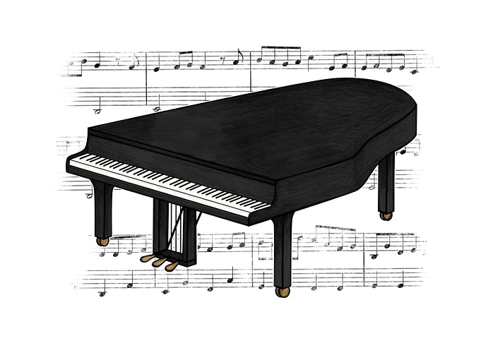 Grand Piano Music Notation, Pianist Musician
