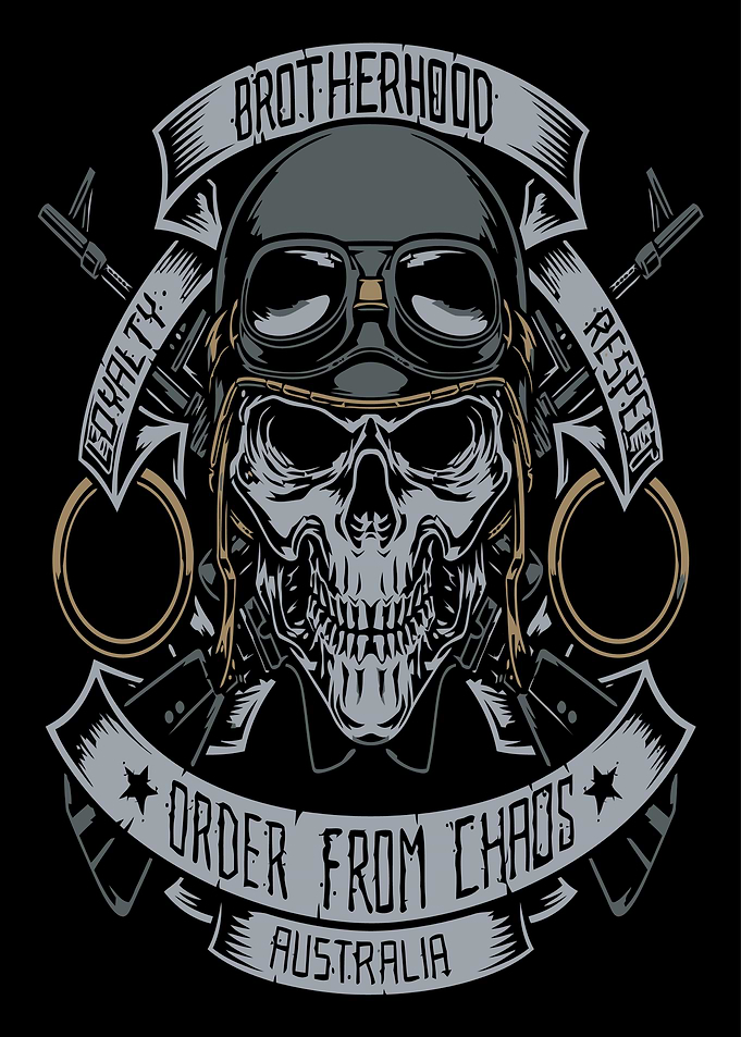 Skull with Helmet and Guns Emblem