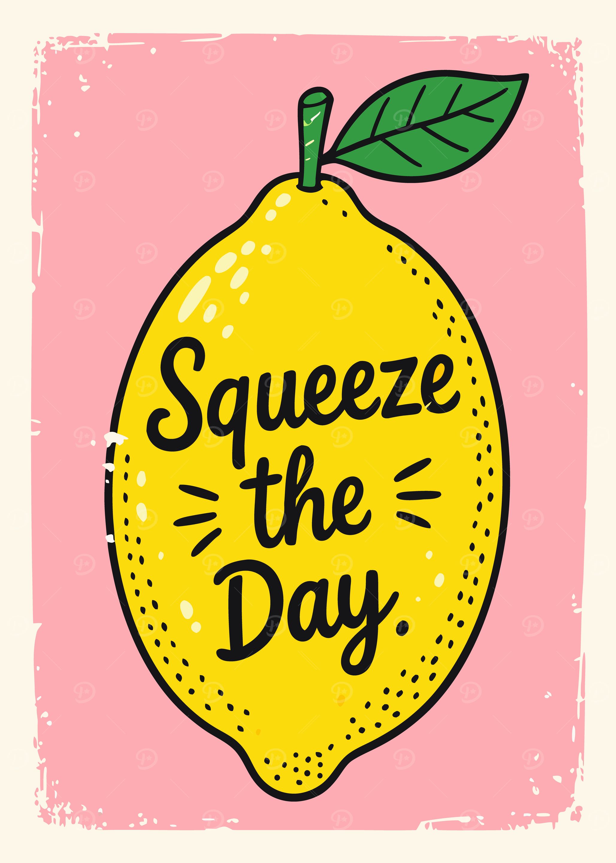 Squeeze the Day Lemon Illustration