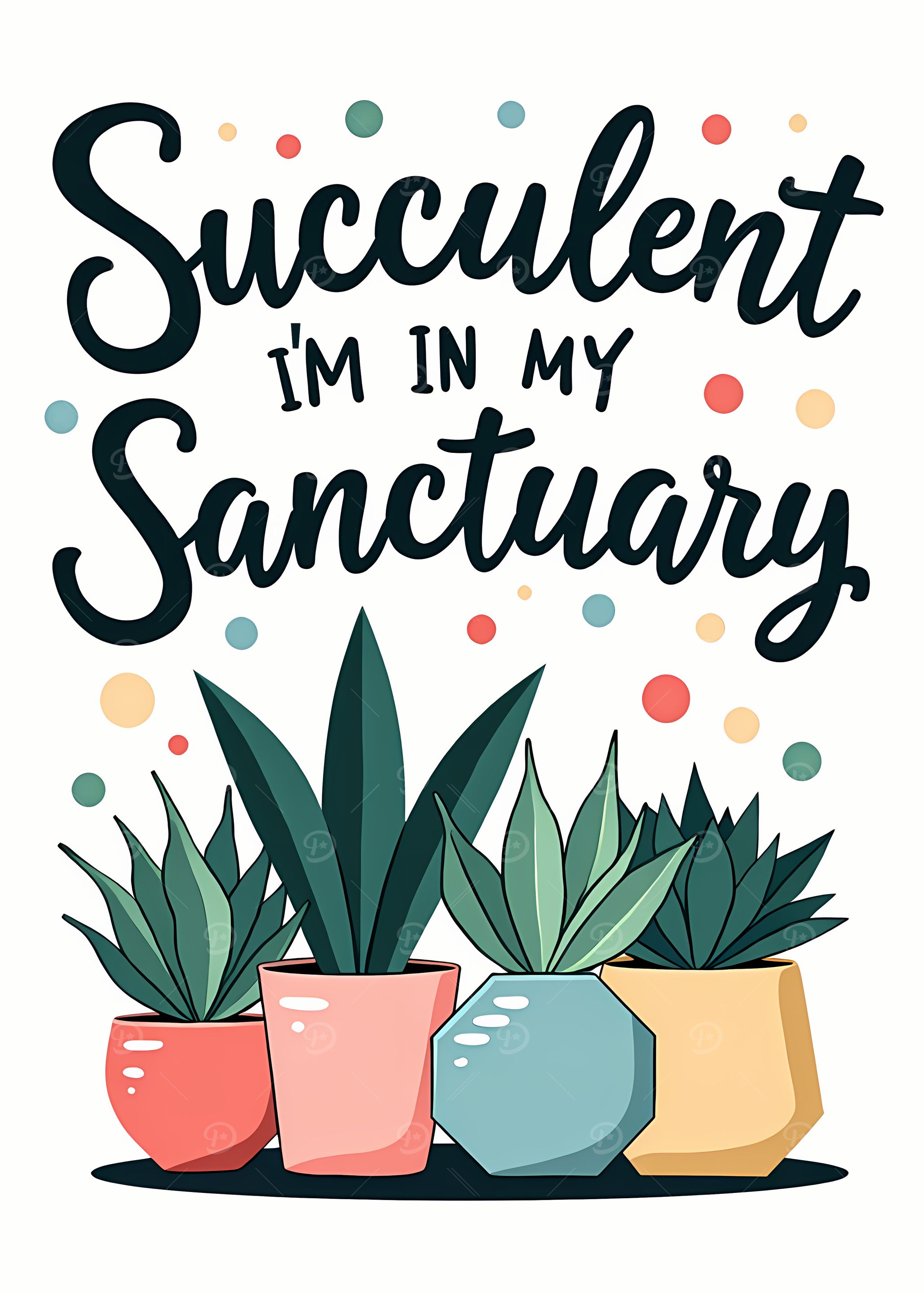 Succulent Sanctuary Illustration