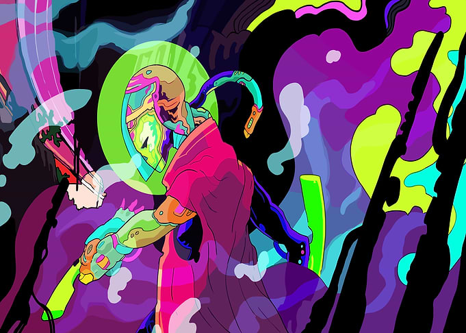 Abstract Sci-Fi Character Illustration