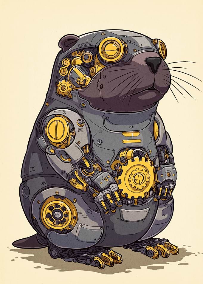 Steampunk Otter Robot