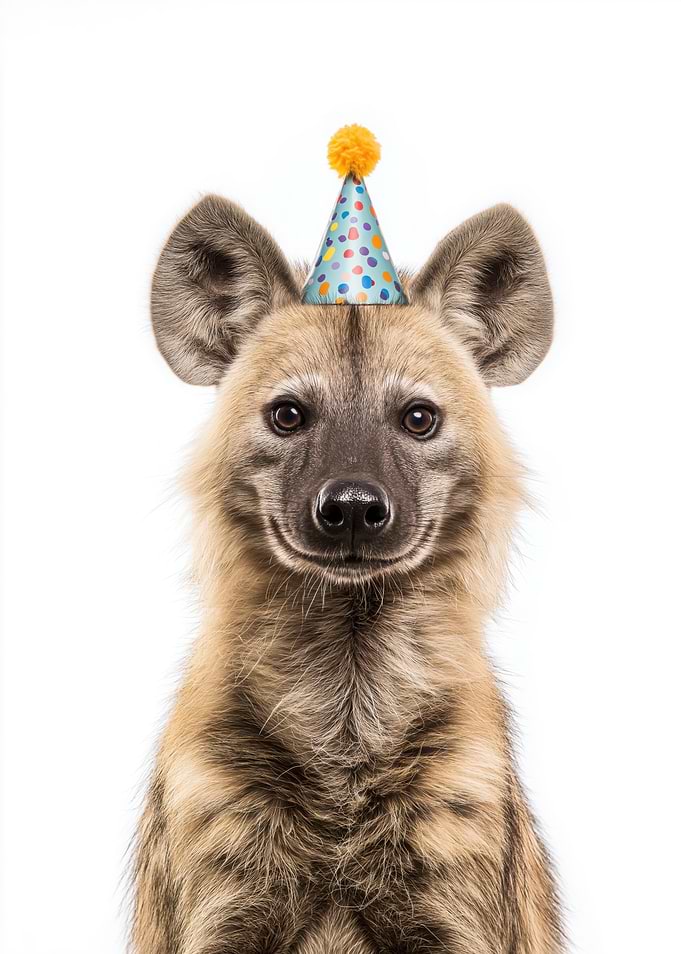Hyena with Party Hat