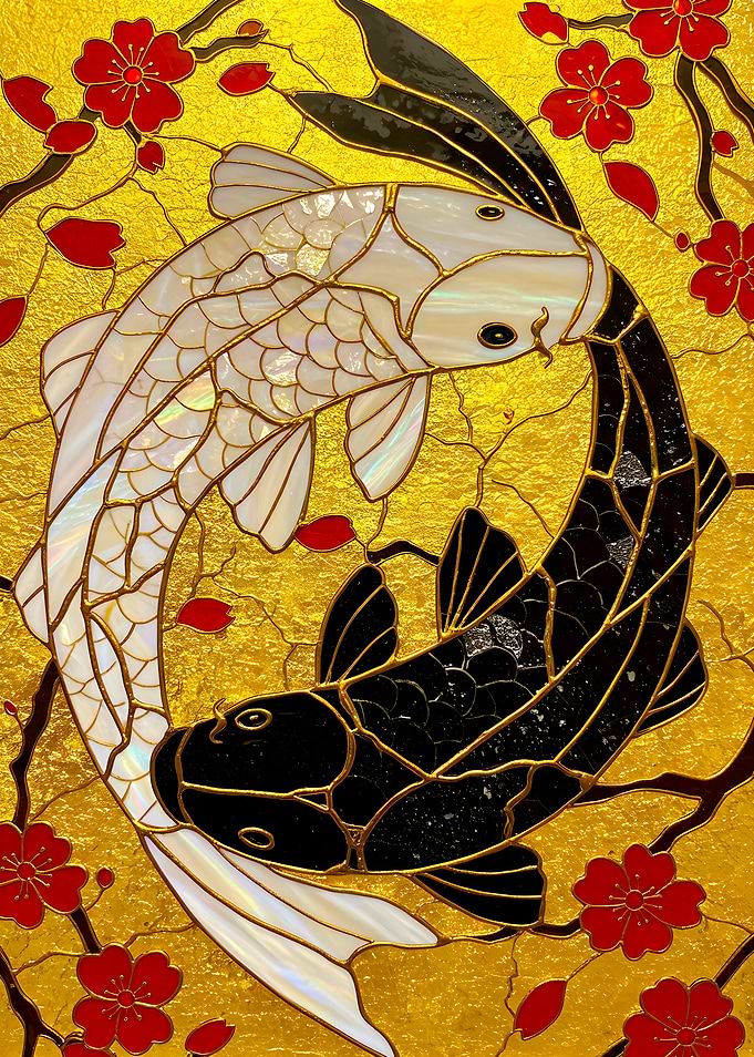 Yin Yang Koi Fish Art