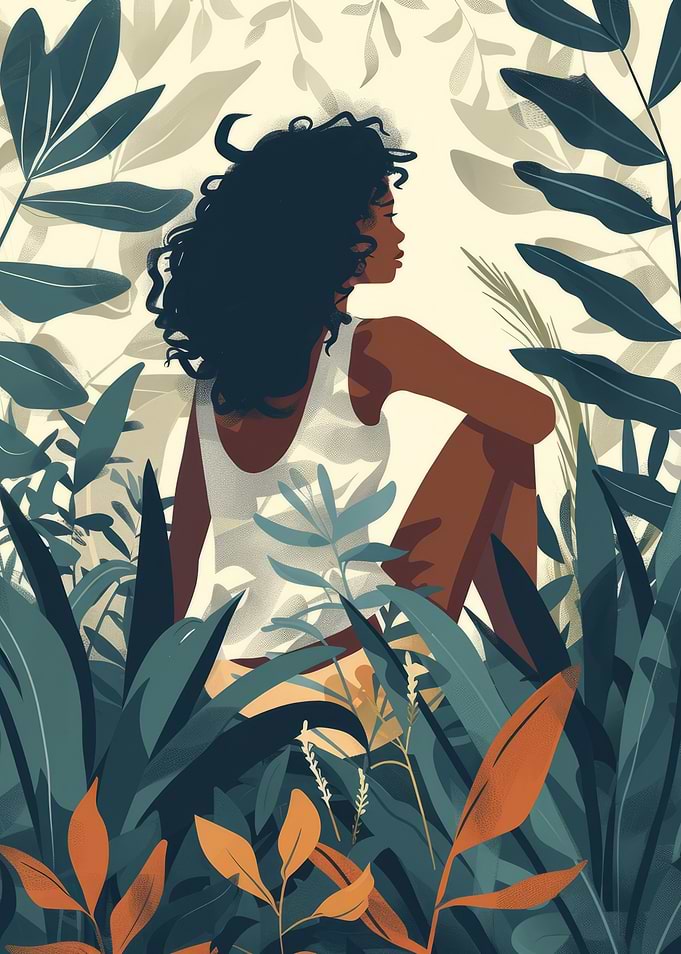 Woman in Nature Illustration