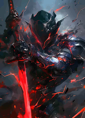 Dark Knight with Red Sword