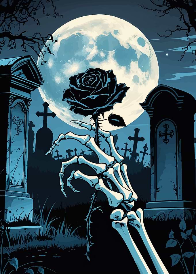 Gothic Rose in Graveyard