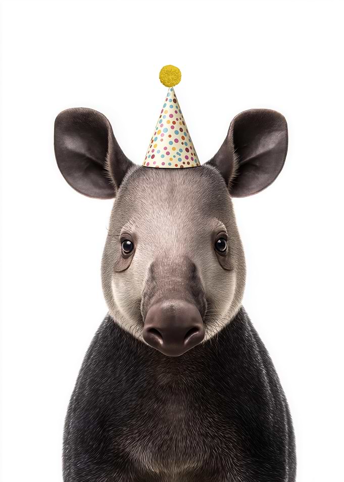 Tapir with Party Hat