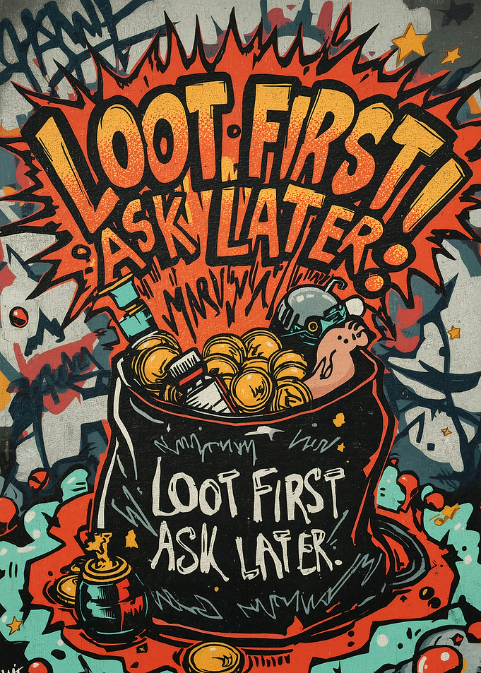 Loot First Ask Later Graffiti Art