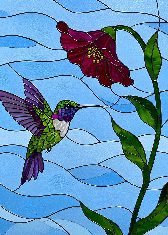 Hummingbird Stained Glass