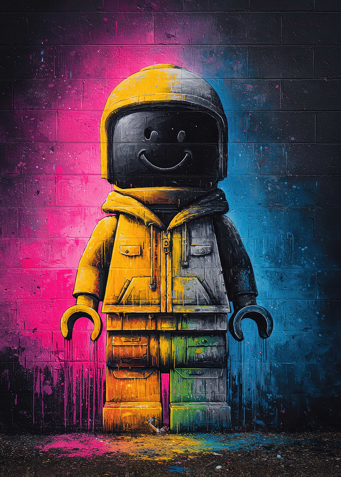 Hipster Figurine Graffiti Art
