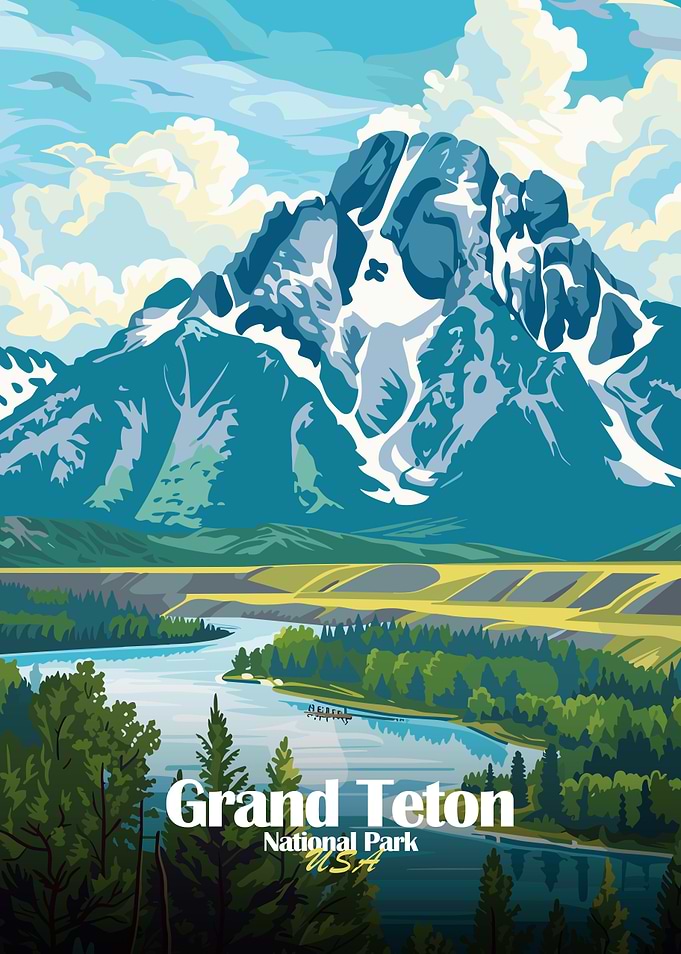 Grand Teton National Park Illustration
