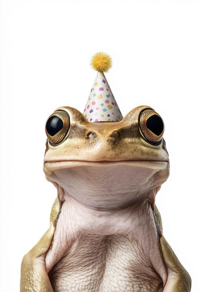 Frog with Party Hat