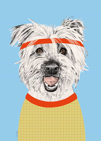 Dog in Sportswear Illustration