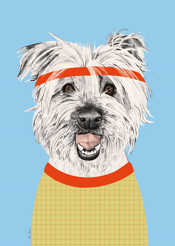 Dog in Sportswear Illustration