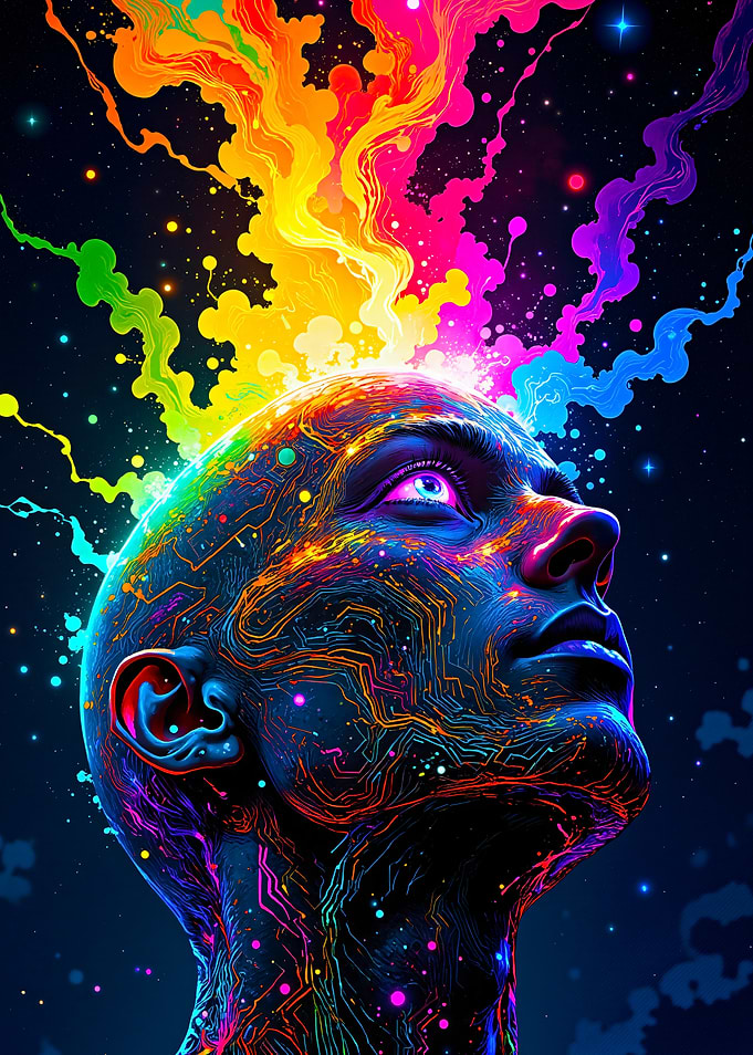Colorful Mindscape: Digital Art Portrait