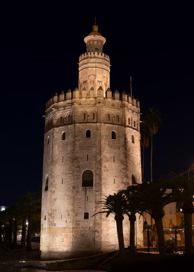 Torre del Oro at Night in Seville