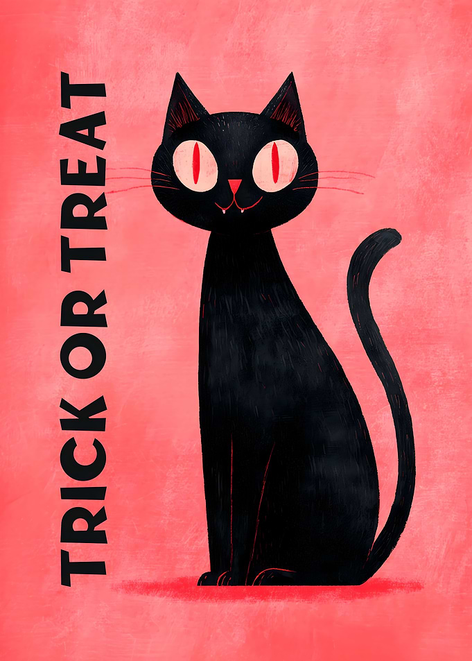 Trick Or Treat - Halloween Black Cat