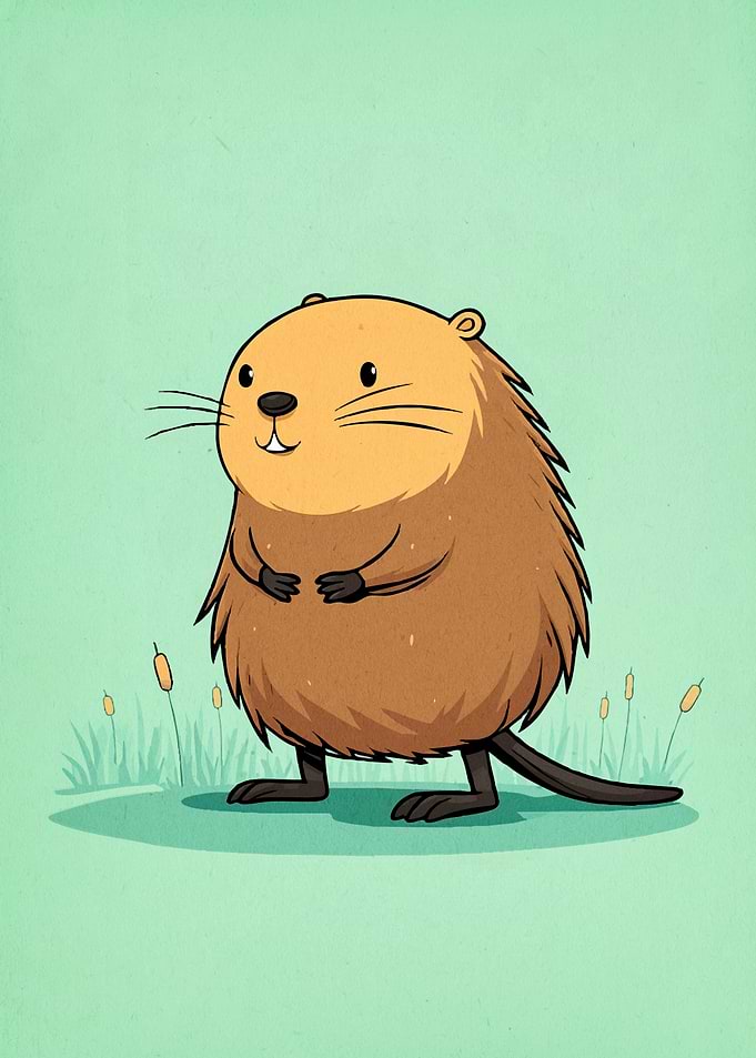 Cartoon Beaver Animal