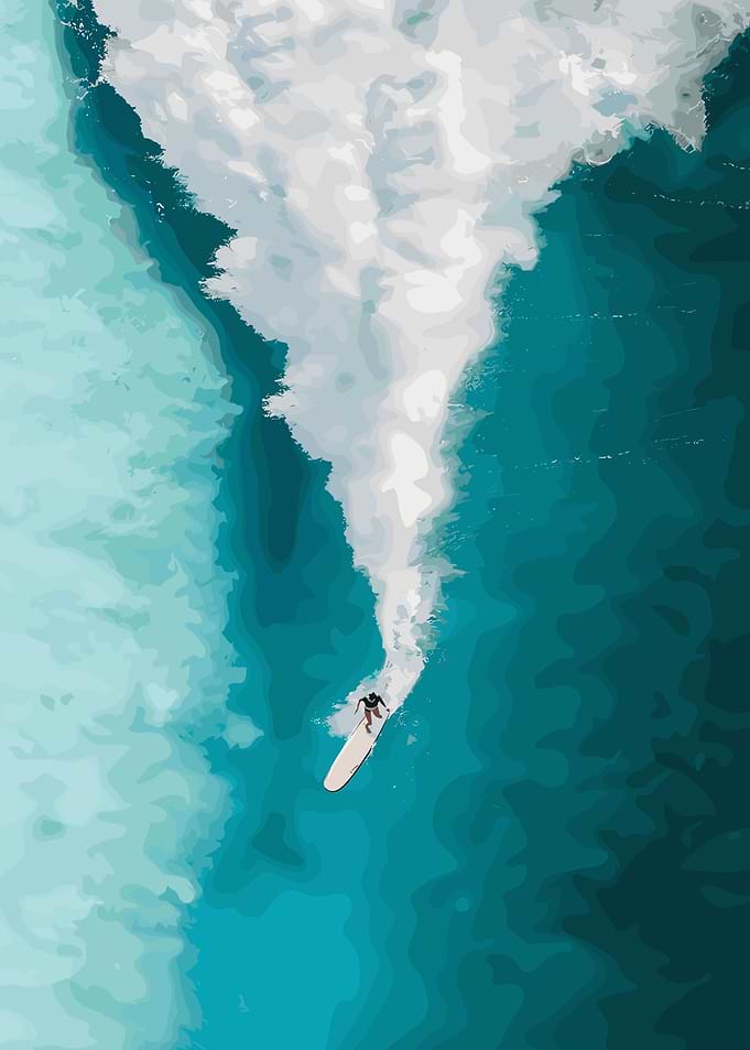 Surfer riding a wave