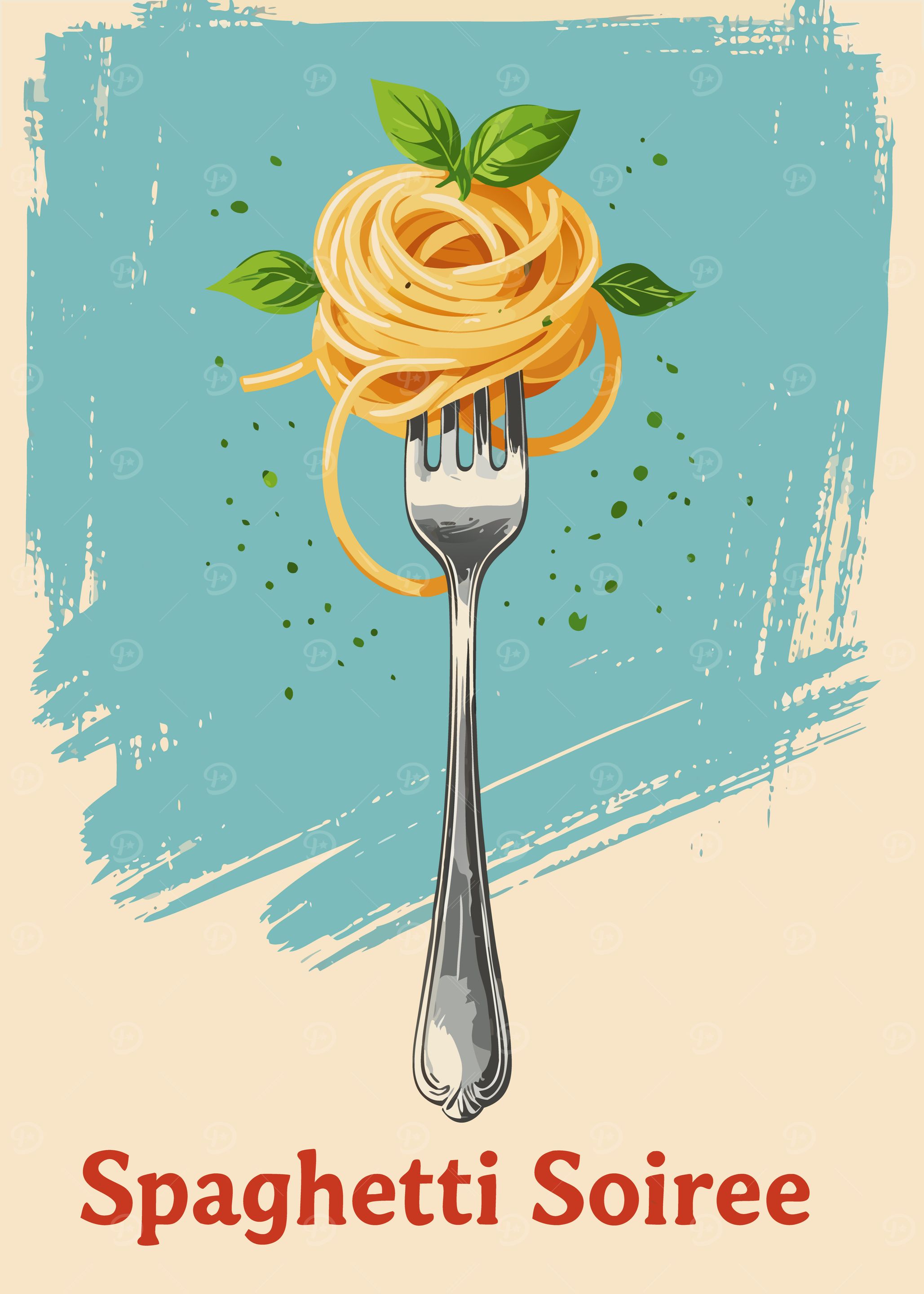 Spaghetti Soiree Illustration