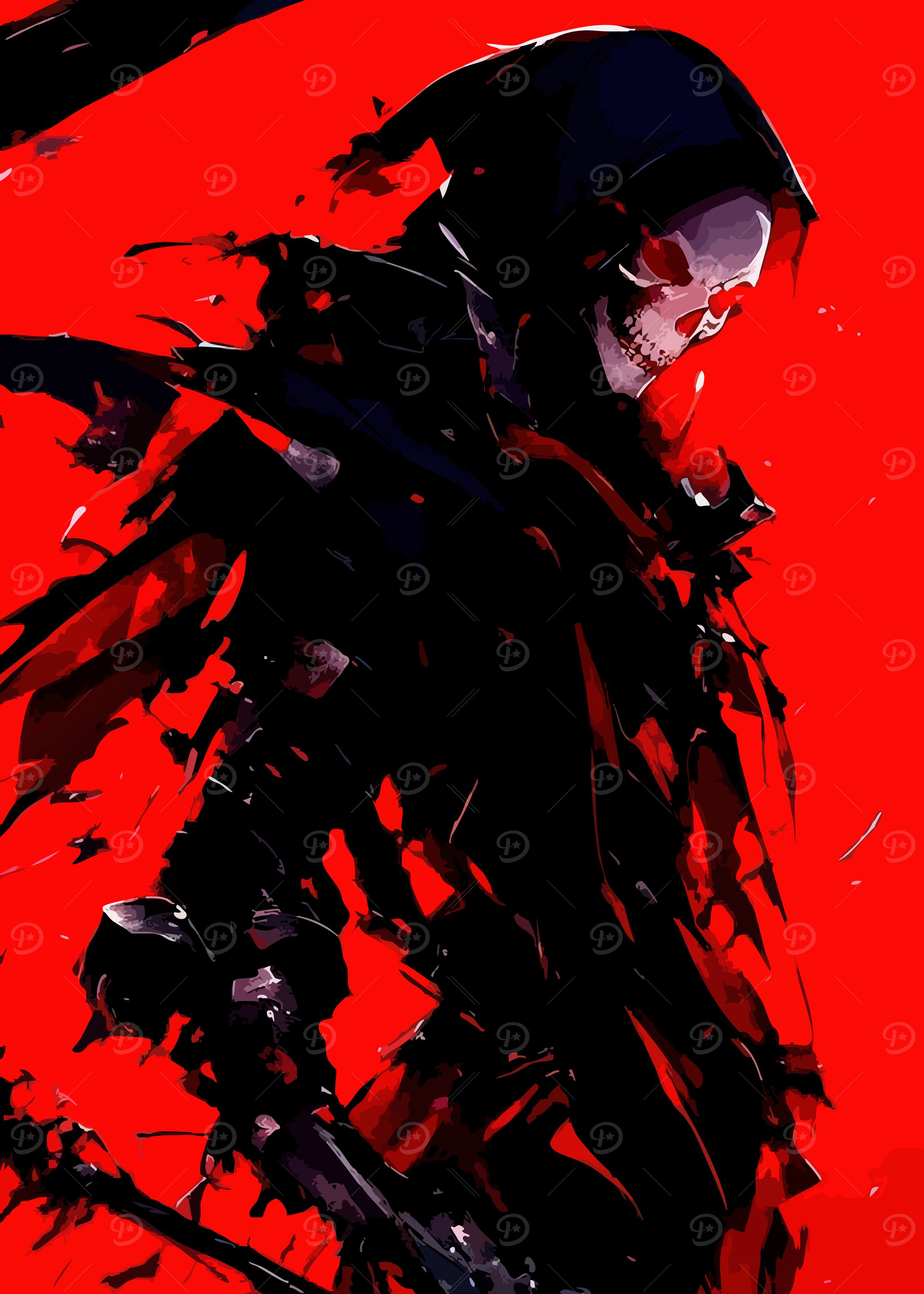 Grim Reaper in Red and Black