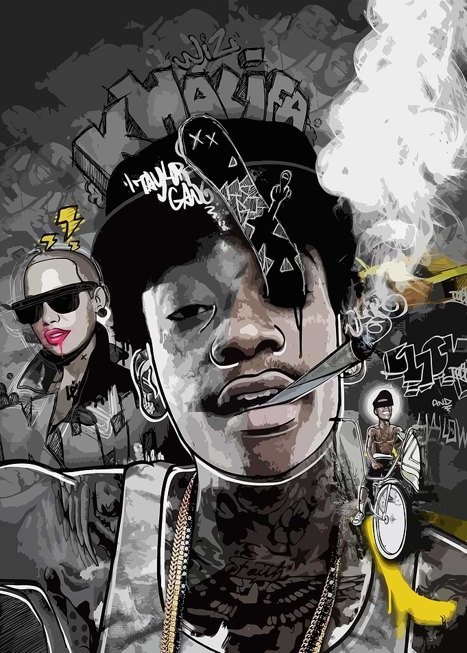 Wiz Khalifa Digital Art Portrait