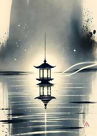 Drifting Lantern Over Silent Waters