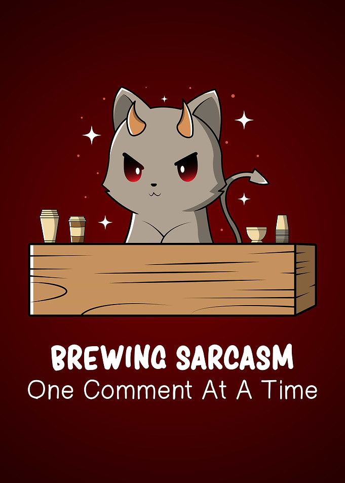 Devil Cat Brewing Sarcasm Chibi Demon Humor