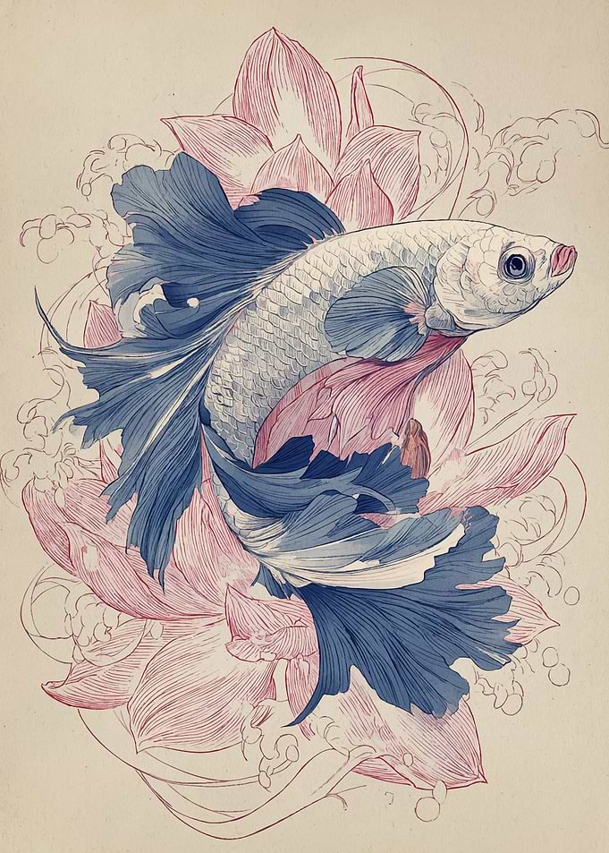 Betta Fish Lotus Flower