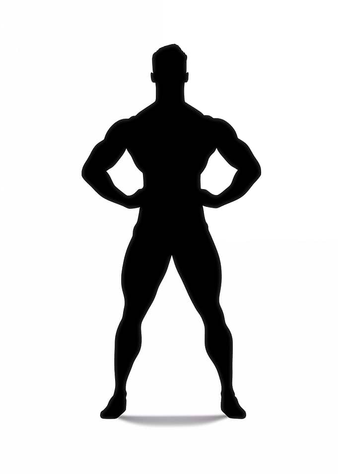 Silhouette of Muscular Man