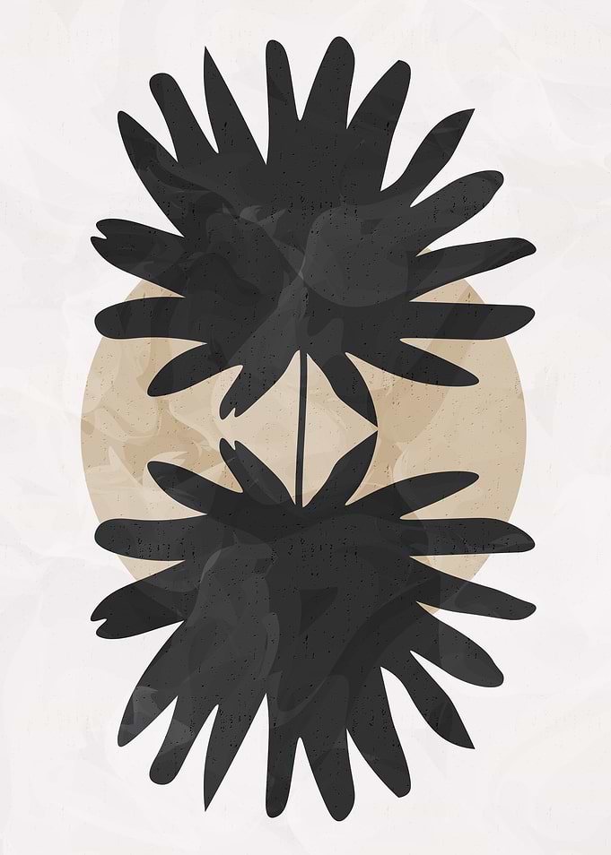 Abstract Floral Art with Geometric Shapes