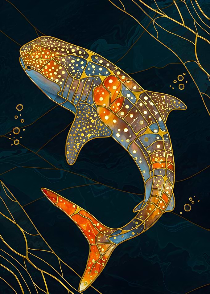 Whale Shark Kintsugi Art